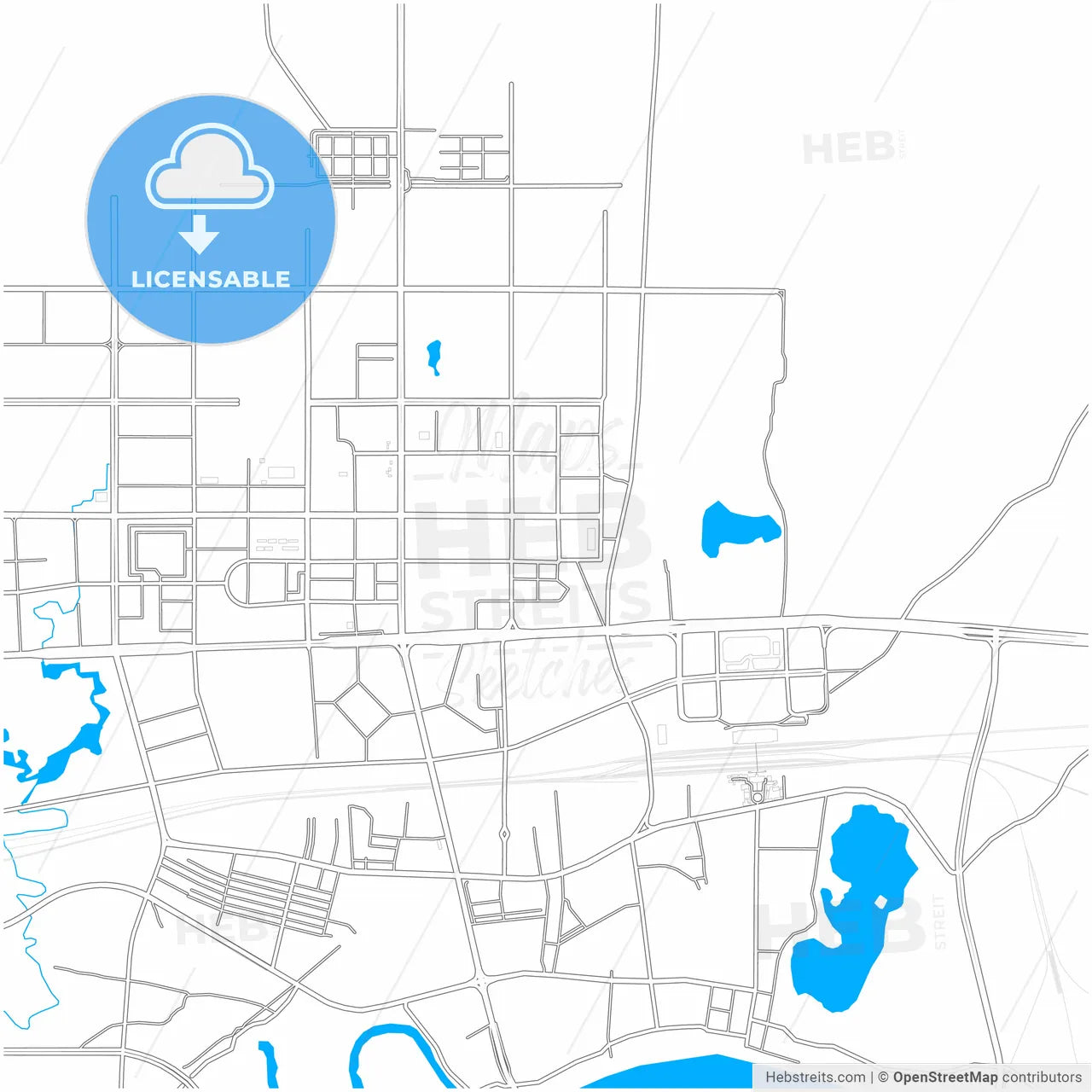 Guigang, Guangxi, China, city map with high resolution roads.