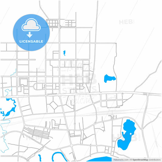 Guigang, Guangxi, China, city map with high resolution roads.