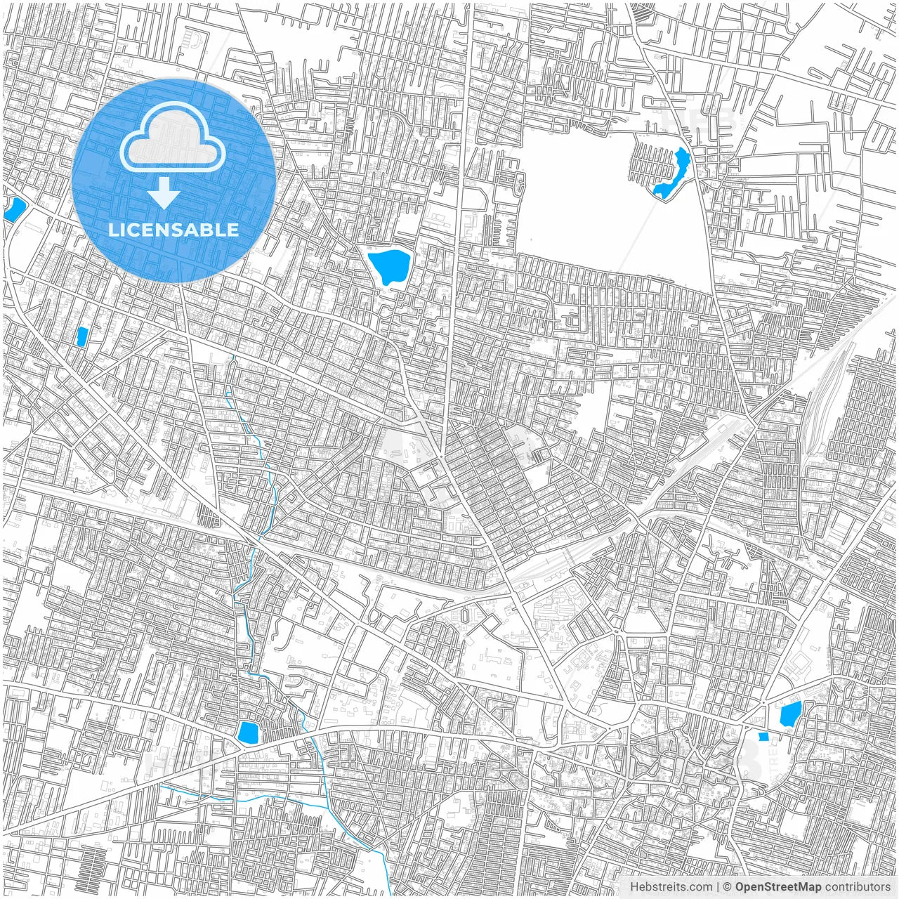 Guntur, Andhra Pradesh, India, city map with high resolution roads.