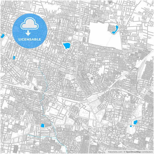 Guntur, Andhra Pradesh, India, city map with high resolution roads.