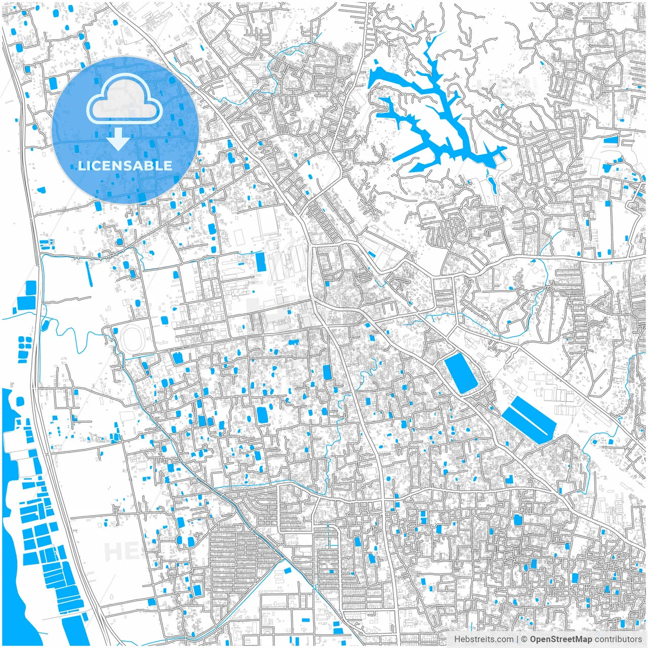 Chittagong, Chittagong, Bangladesh, city map with high resolution roads.