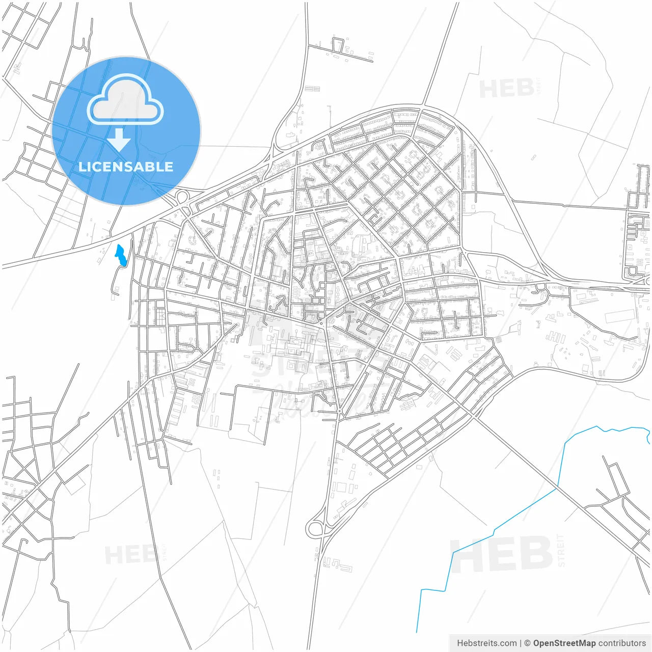 Vagharshapat, Armavir, Armenia, city map with high resolution roads.