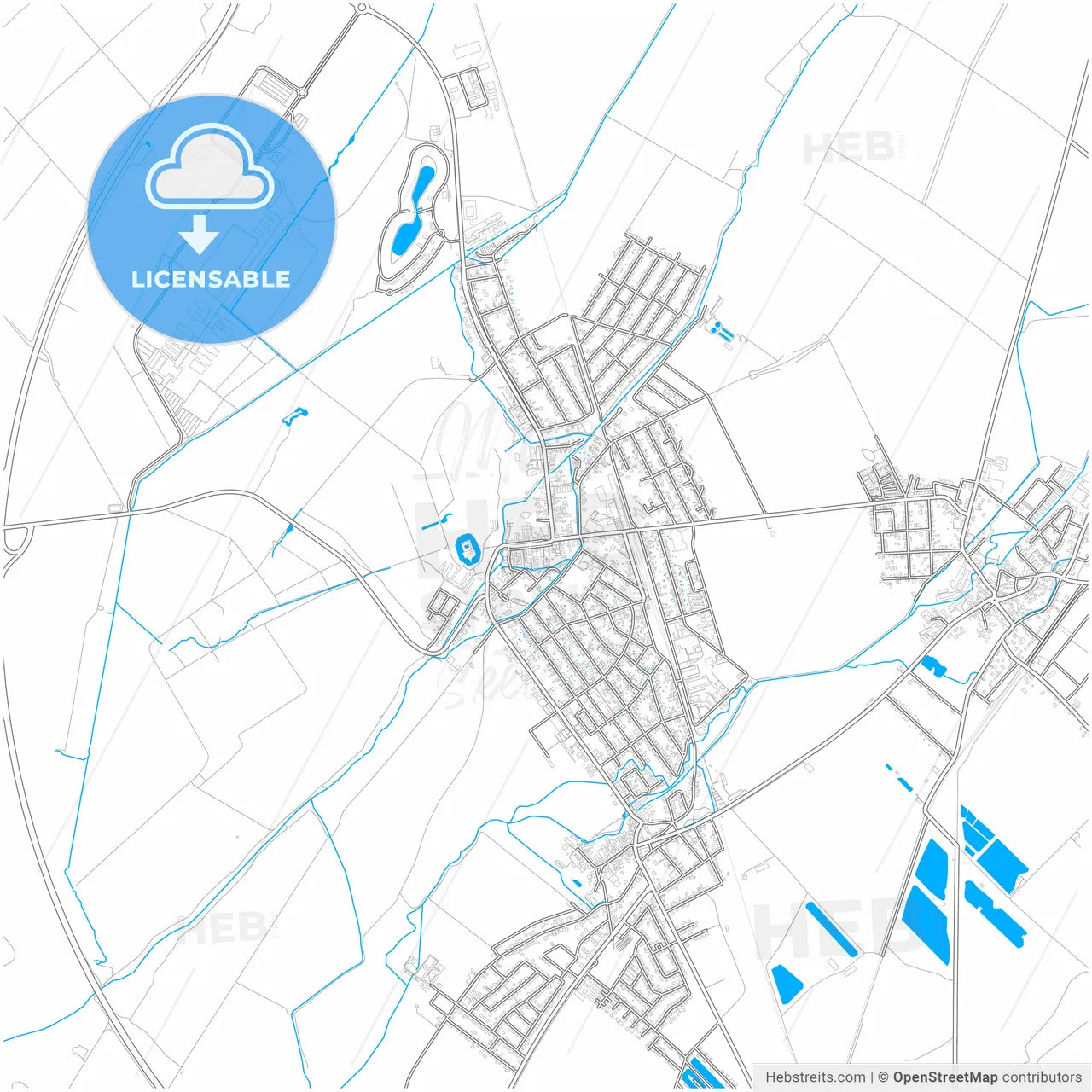 Ebreichsdorf, Lower Austria, Austria, city map with high resolution roads.