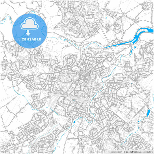 Saint-Brieuc, Côtes-d Armor, France, city map with high resolution roads.