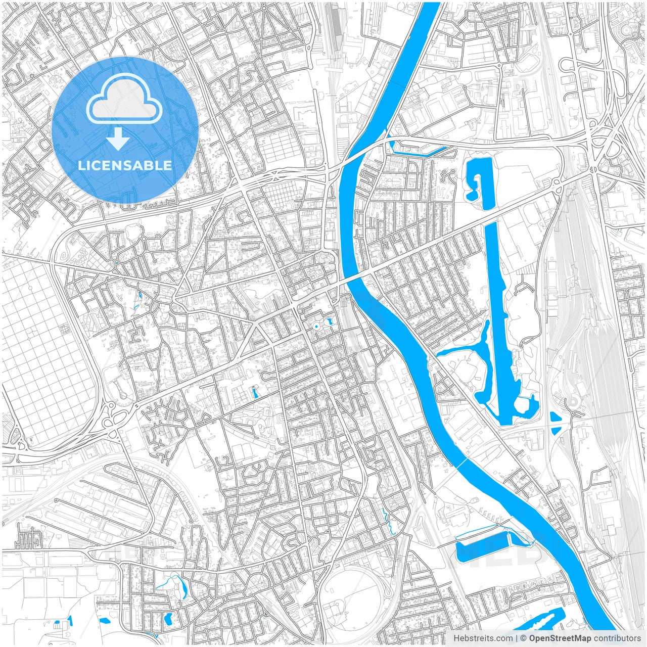 Choisy-le-Roi, Val-de-Marne, France, city map with high resolution roads.