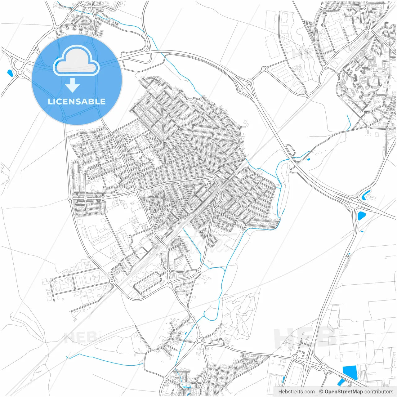 Goussainville, Val-d Oise, France, city map with high resolution roads.