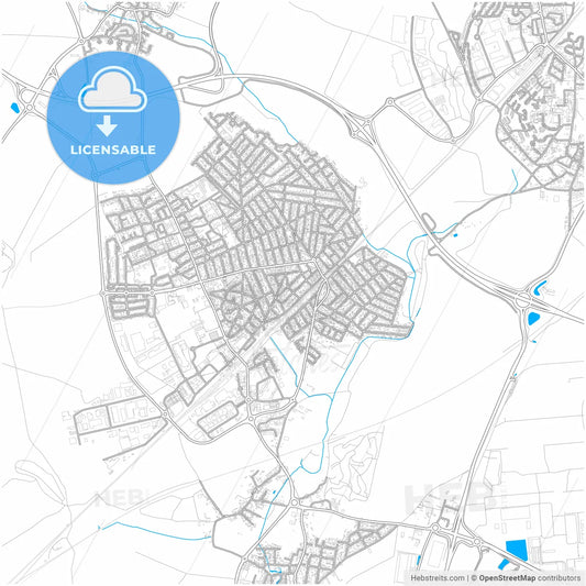 Goussainville, Val-d Oise, France, city map with high resolution roads.