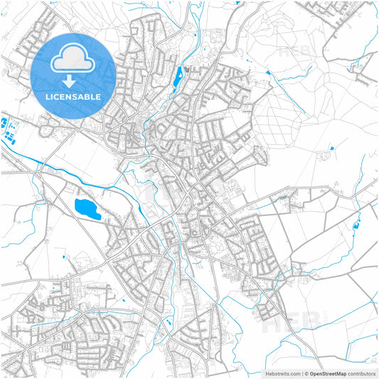 Bad Salzuflen, North Rhine-Westphalia, Germany, city map with high resolution roads.