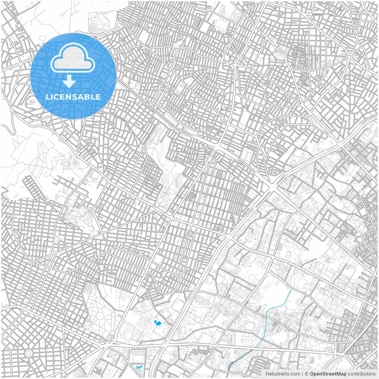 Egaleo, Attica, Greece, city map with high resolution roads.
