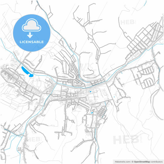 Ózd, Borsod-Abaúj-Zemplén, Hungary, city map with high resolution roads.