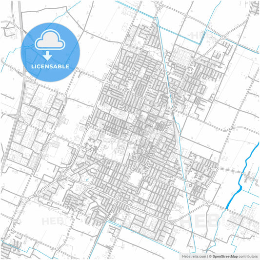 Carpi, Emilia-Romagna, Italy, city map with high resolution roads.