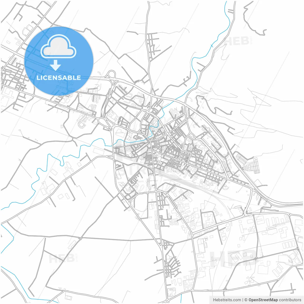 Battipaglia, Campania, Italy, city map with high resolution roads.