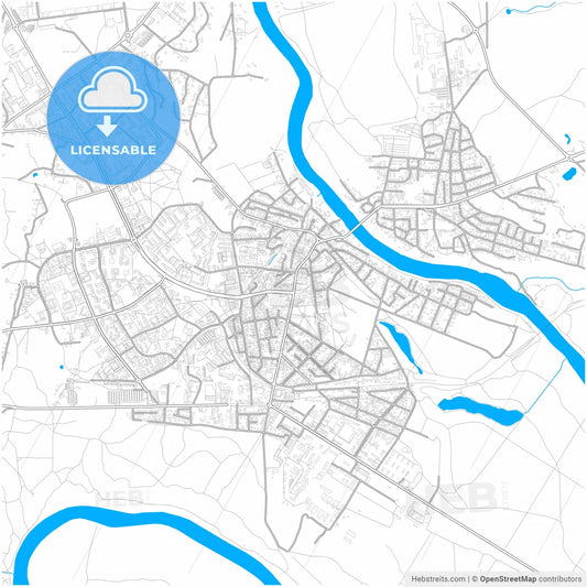 Alytus, Alytus County, Lithuania, city map with high resolution roads.