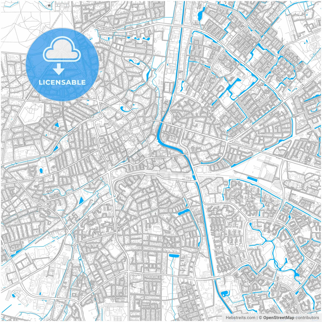 Apeldoorn, Gelderland, Netherlands, city map with high resolution roads.