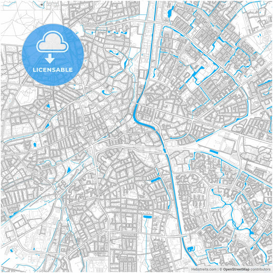 Apeldoorn, Gelderland, Netherlands, city map with high resolution roads.
