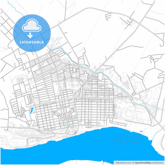 Drobeta-Turnu Severin, Mehedinți, Romania, city map with high resolution roads.