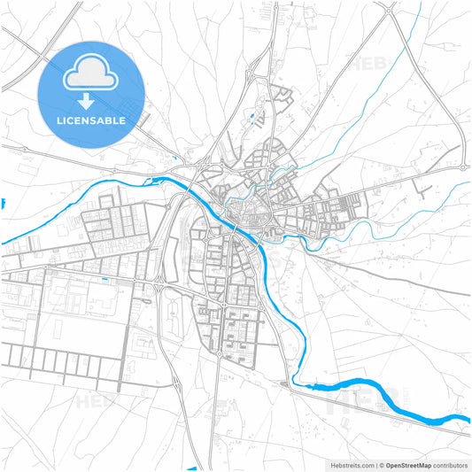 Aranda de Duero, Burgos, Spain, city map with high resolution roads.