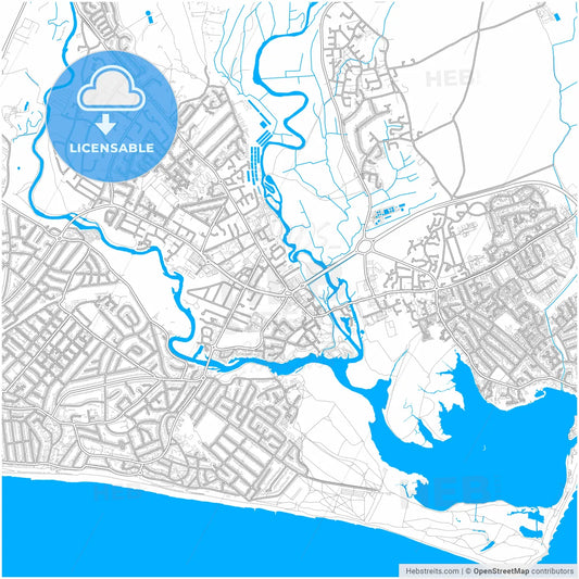 Christchurch, North West England, England, city map with high resolution roads.