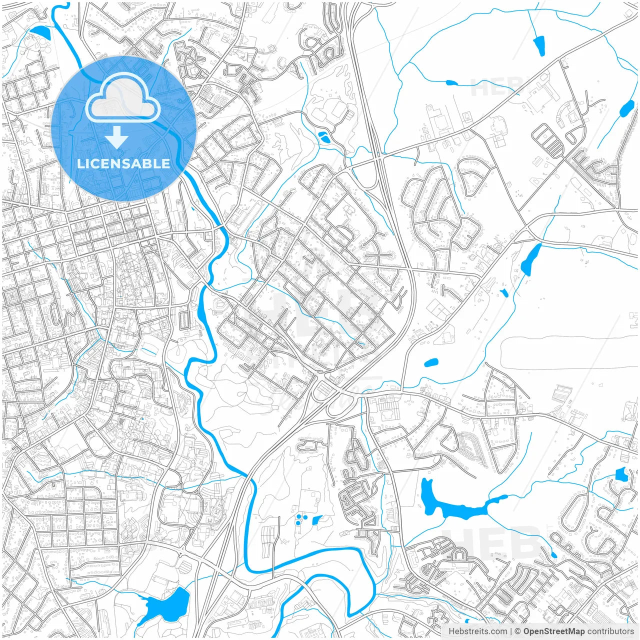 Athens-Clarke County, Georgia, United States, city map with high resolution roads.
