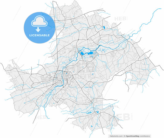 Geraardsbergen, East Flanders, Belgium, high resolution vector map - Instant download PDF and JPG