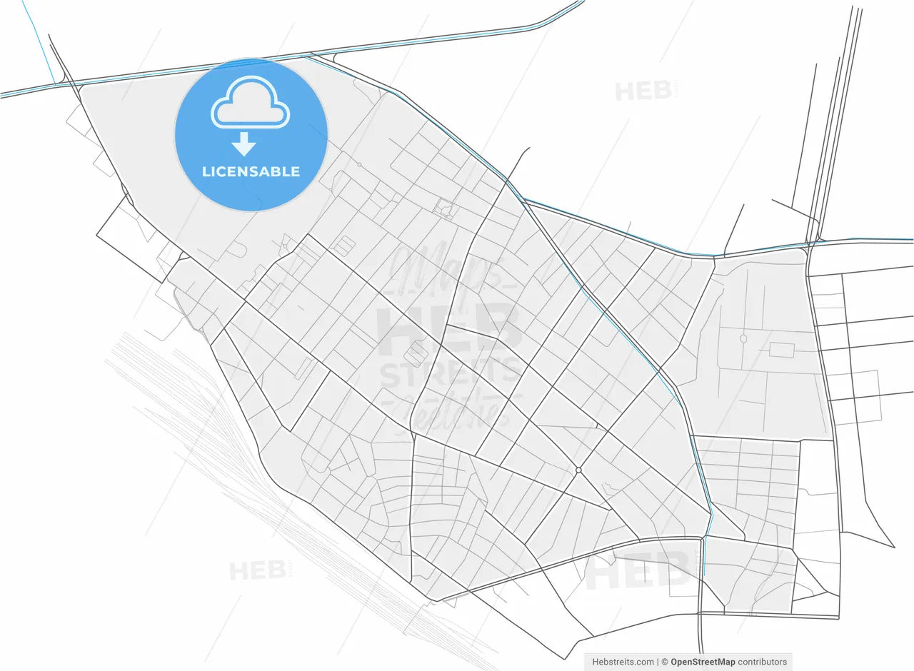 Ampelokipoi, Central Macedonia, Greece, high resolution vector map - Instant download PDF and JPG