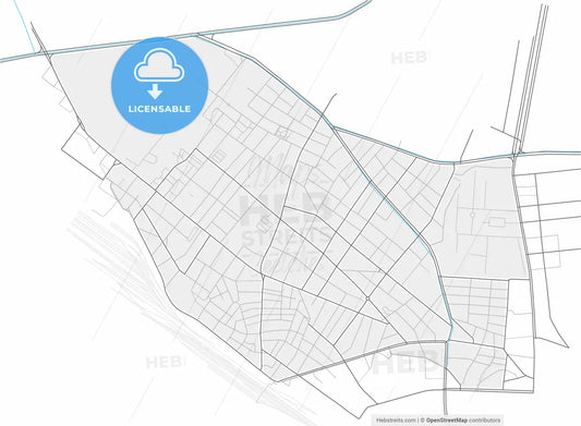 Ampelokipoi, Central Macedonia, Greece, high resolution vector map - Instant download PDF and JPG