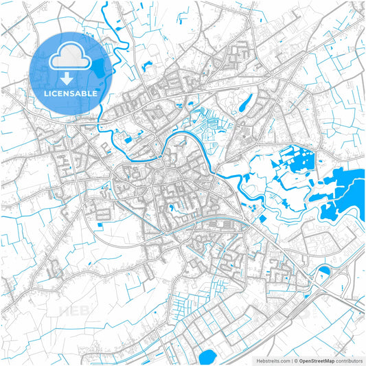 Lokeren, East Flanders, Belgium, city map with high resolution roads.