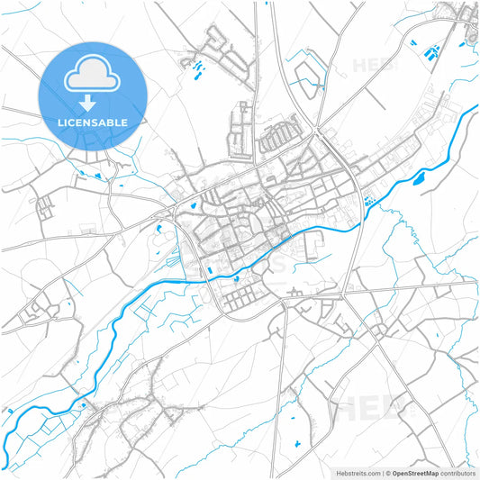 Ninove, East Flanders, Belgium, city map with high resolution roads.