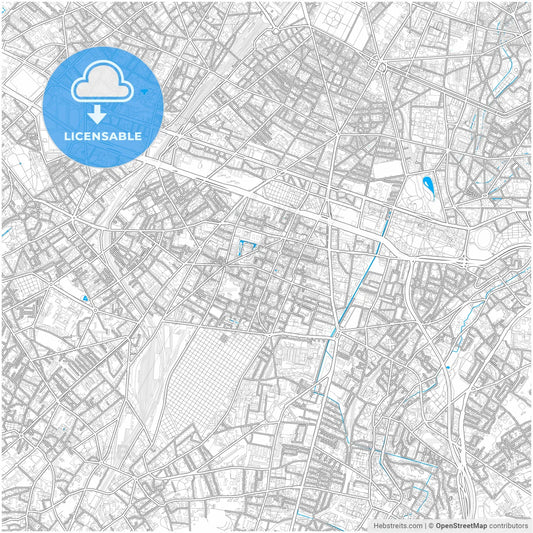 Montrouge, Hauts-de-Seine, France, city map with high resolution roads.