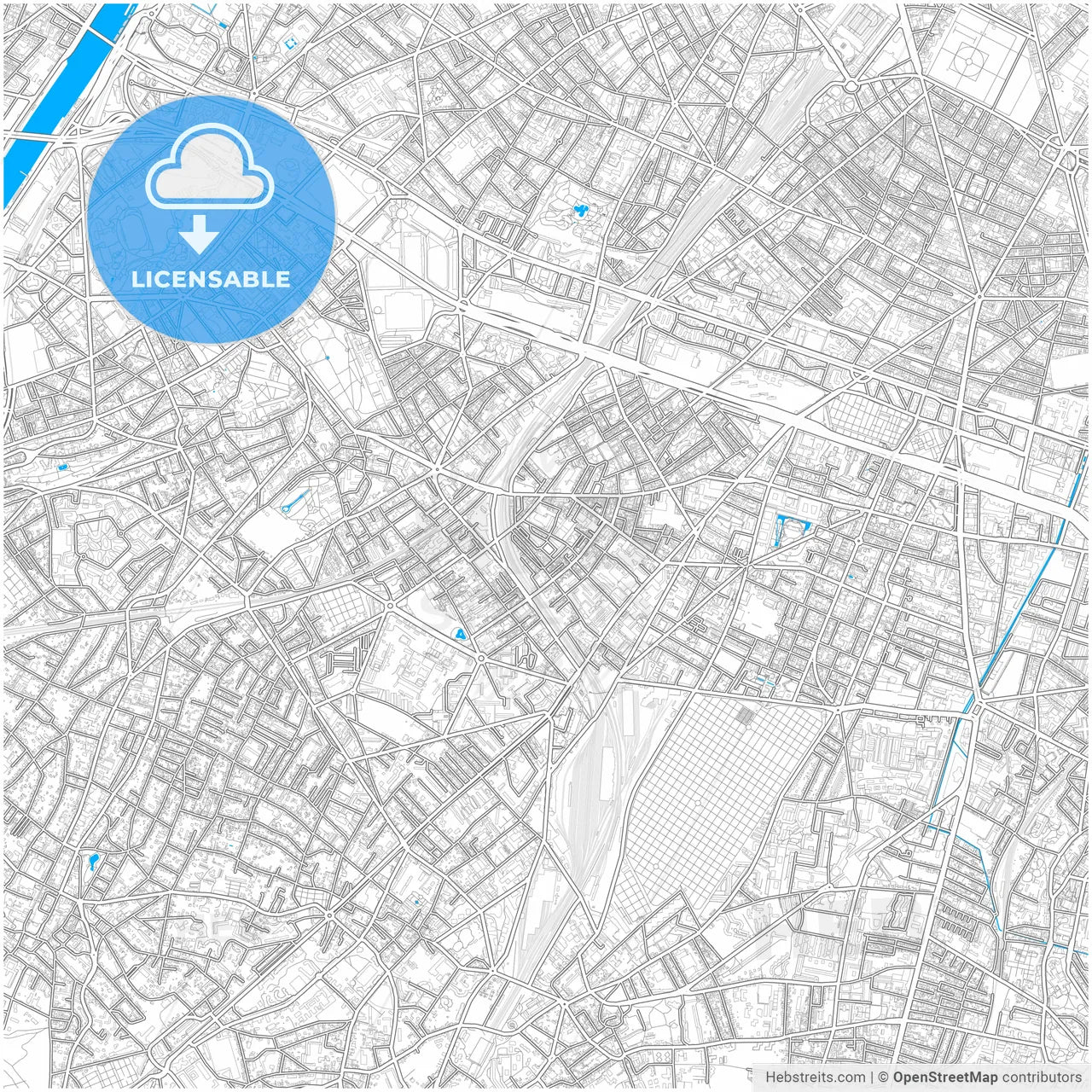 Malakoff, Hauts-de-Seine, France, city map with high resolution roads.