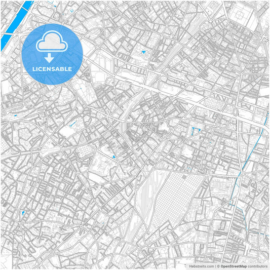 Malakoff, Hauts-de-Seine, France, city map with high resolution roads.