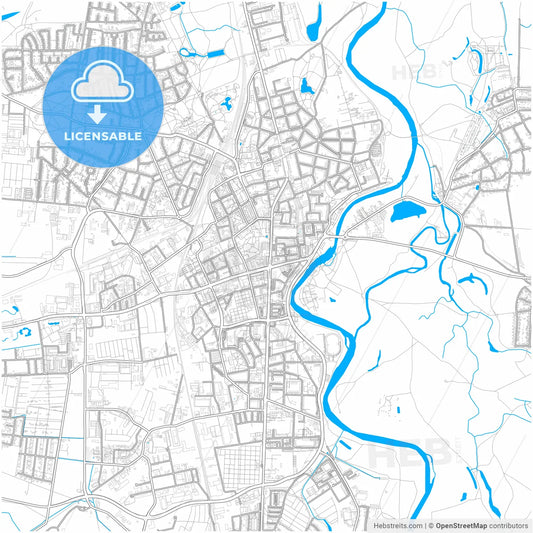 Dessau-Roßlau, Saxony-Anhalt, Germany, city map with high resolution roads.
