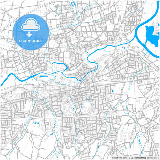 Bad Oeynhausen, North Rhine-Westphalia, Germany, city map with high resolution roads.