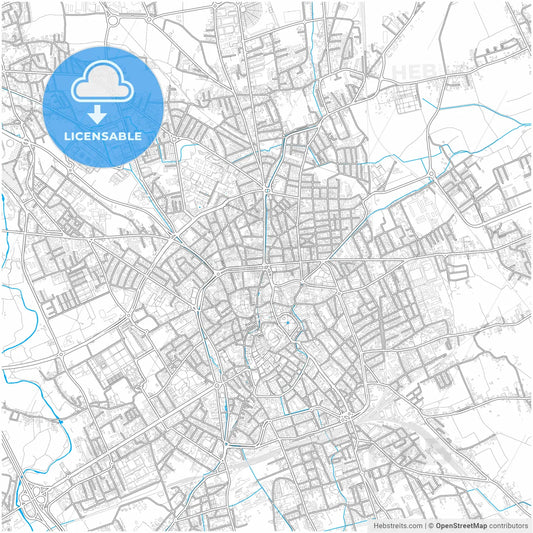 Udine, Friuli-Venezia Giulia, Italy, city map with high resolution roads.