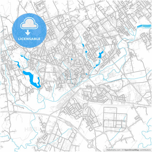 Pordenone, Friuli-Venezia Giulia, Italy, city map with high resolution roads.