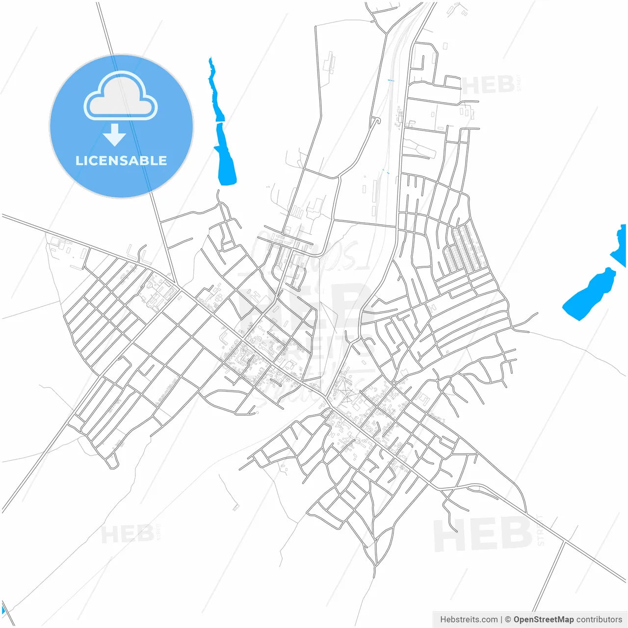 Ceadâr-Lunga, Gagauzia, Moldova, city map with high resolution roads.