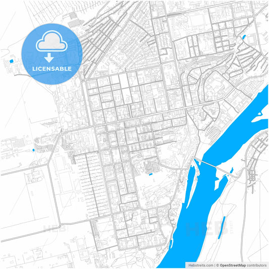 Biysk, Altai Krai, Russia, city map with high resolution roads.