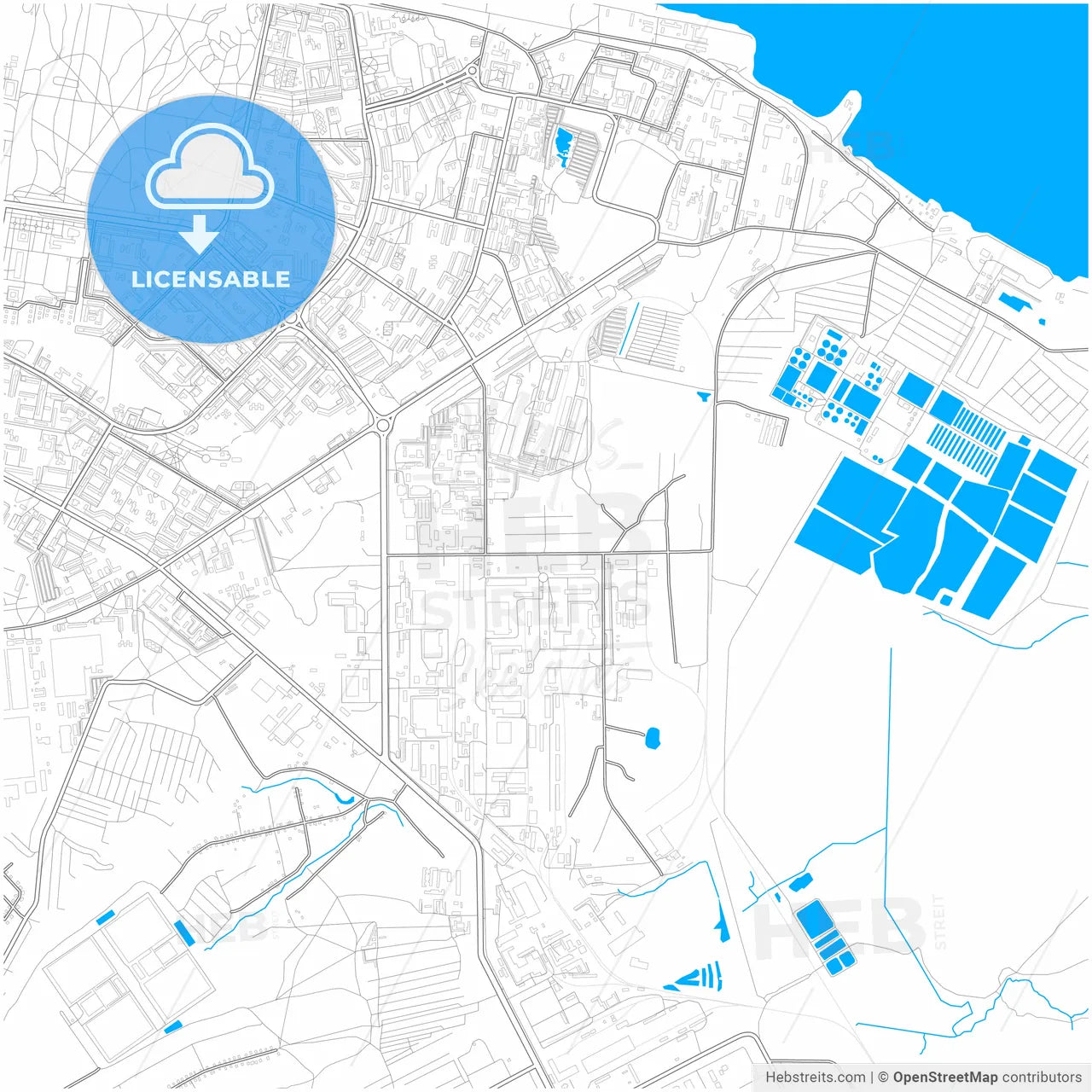 Novocheboksarsk, Chuvash Republic, Russia, city map with high resolution roads.