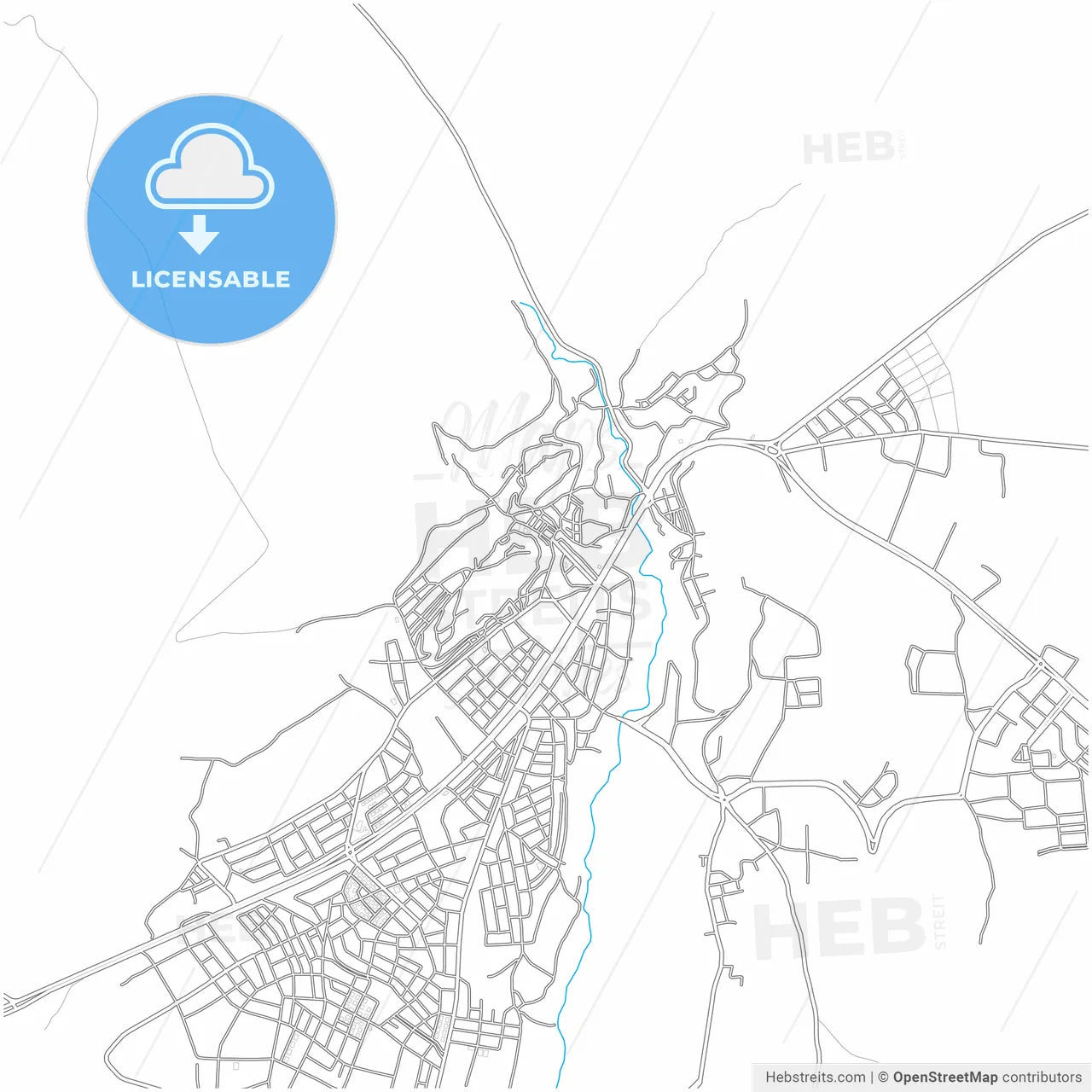 Beypazarı, Ankara, Turkey, city map with high resolution roads.