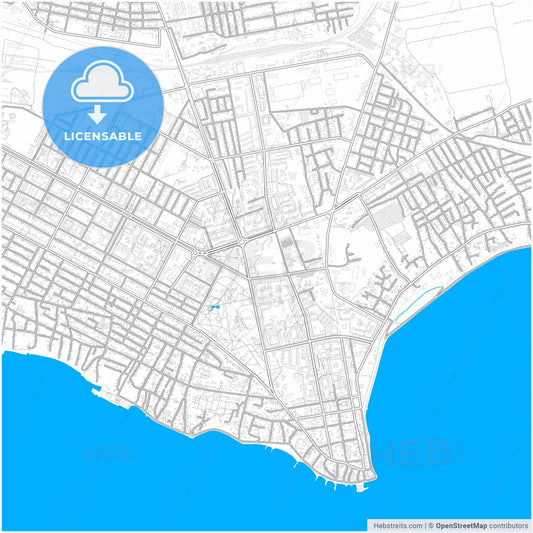 Nikopol, Dnipropetrovsk Oblast, Ukraine, city map with high resolution roads.