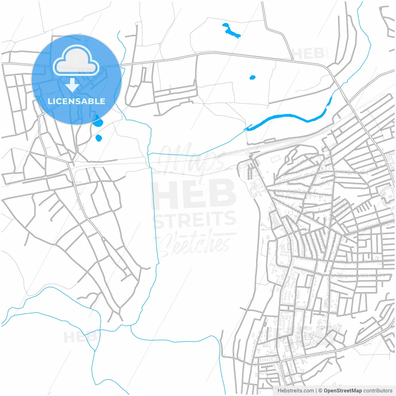 Marhanets, Dnipropetrovsk Oblast, Ukraine, city map with high resolution roads.