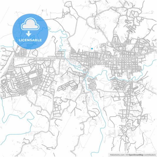 Cobán, Alta Verapaz, Guatemala, city map with high resolution roads.