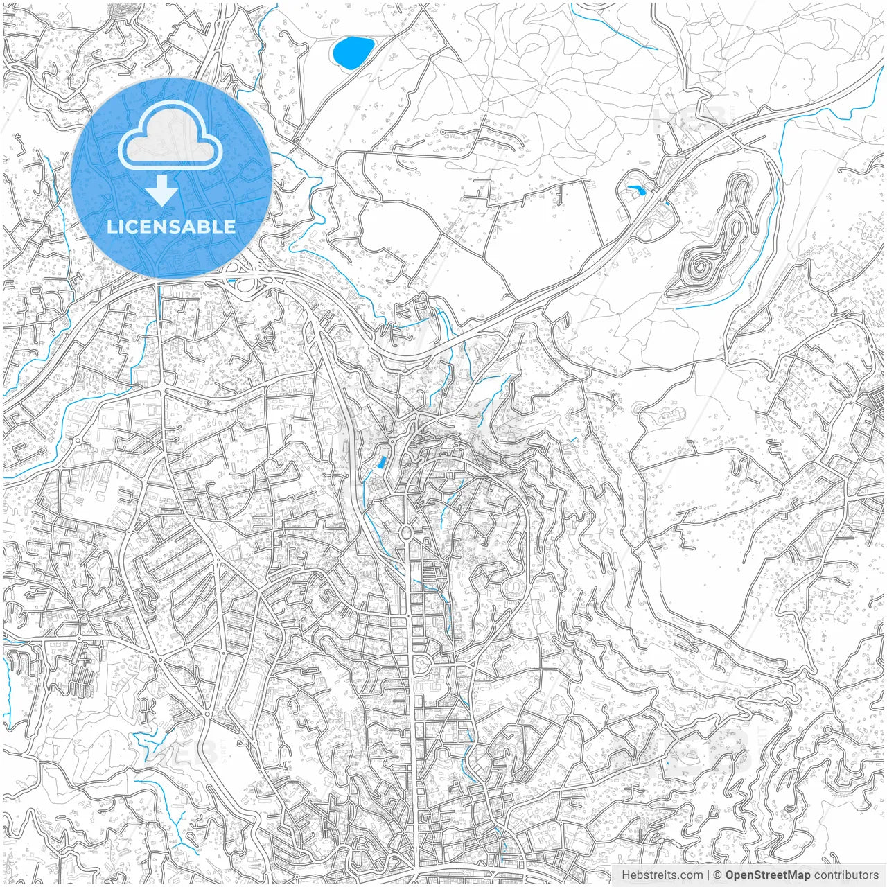 Le Cannet, Alpes-Maritimes, France, city map with high resolution roads.