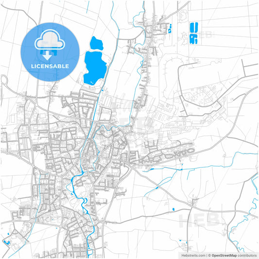 Erding, Bavaria, Germany, city map with high resolution roads.
