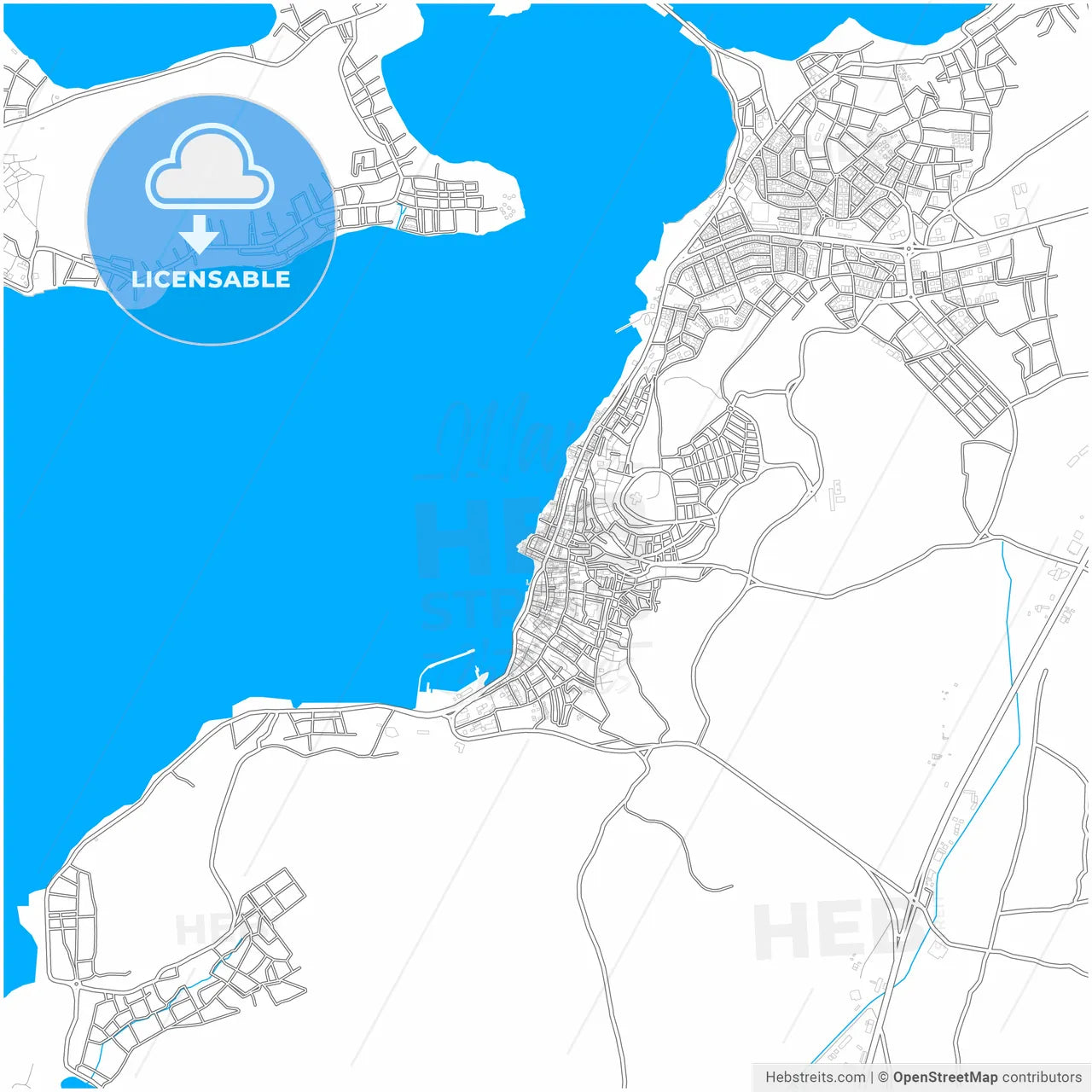 Ayvalık, Balıkesir, Turkey, city map with high resolution roads.