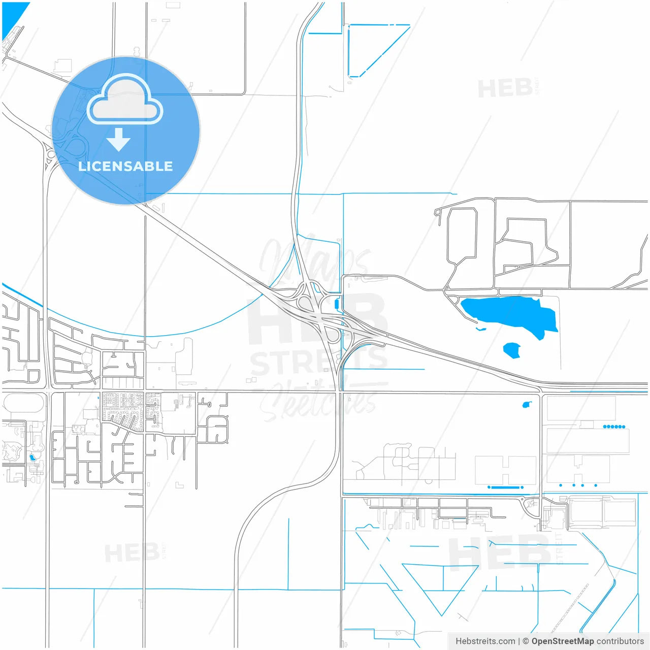 Delta, British Columbia, Canada, city map with high resolution roads.