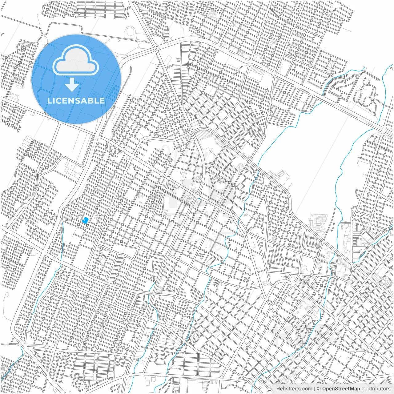 Ciudad de Villa de Álvarez, Colima, Mexico, city map with high resolution roads.