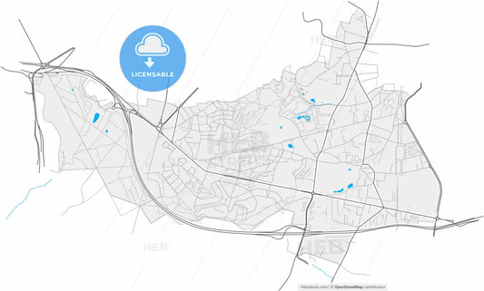 Châtenay-Malabry, Hauts-de-Seine, France, high resolution vector map - Instant download PDF and JPG