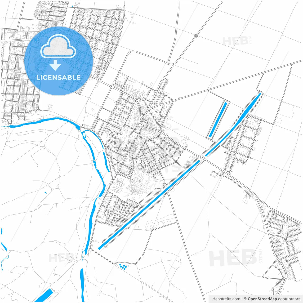Groß-Enzersdorf, Lower Austria, Austria, city map with high resolution roads.