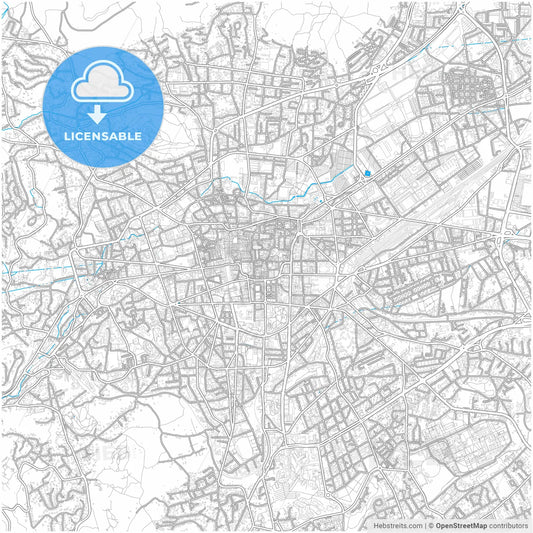 Clermont-Ferrand, Puy-de-Dôme, France, city map with high resolution roads.